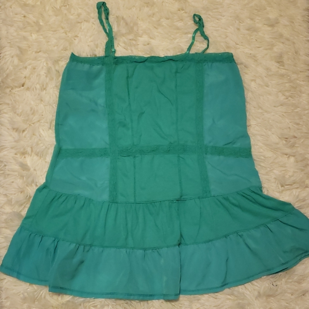 Turquoise ruffled Aeropostale tank